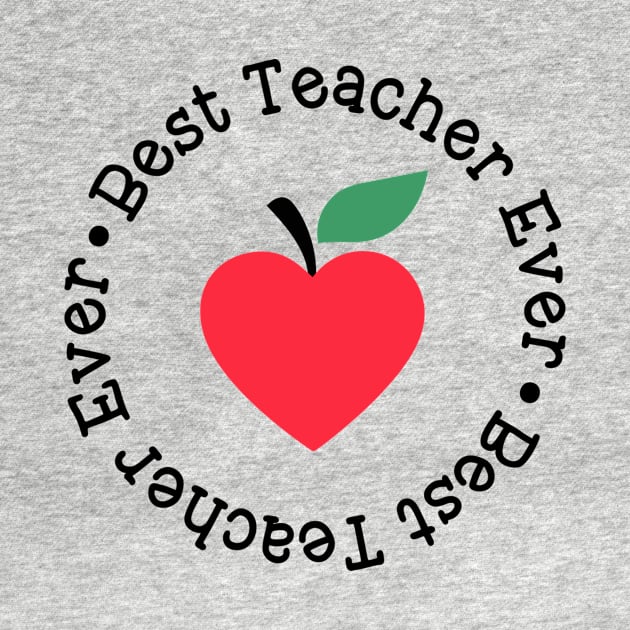 Best Teacher Ever Apple Circle by AMER.COM